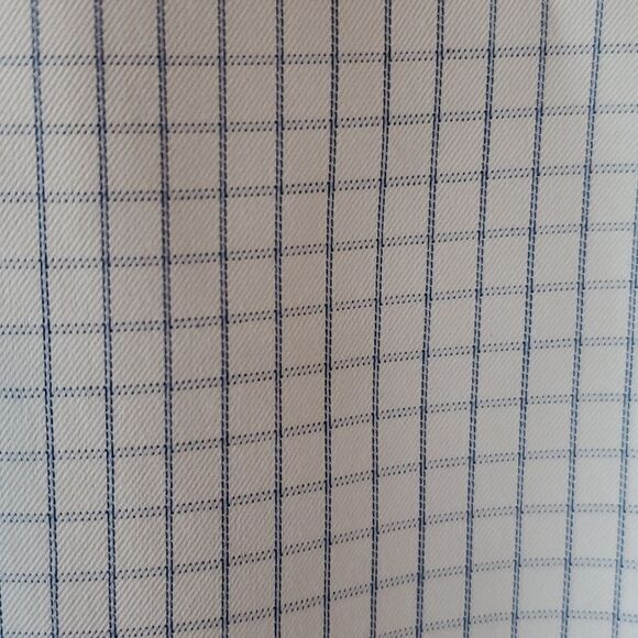 BROOKS BROTHERS WHITE BLUE PLAID NON-IRON COTTON MEN'S DRESS SHIRT 16.5 5 WINDOW - Picture 3 of 5